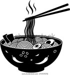 젓가락과 증기가 있는 행복한 국수 그릇 스톡 벡터(로열티 프리) 2719370701 | Shutterstock