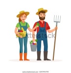 흰색 배경에 격리된 행복한 농부 벡터 스톡 벡터(로열티 프리) 1047995794 | Shutterstock