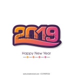 Happy New Year 2019 Text Design 스톡 벡터(로열티 프리) 1119009326 | Shutterstock