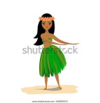 하와이 소녀 훌라 춤은 흰 배경에 스톡 벡터(로열티 프리) 668008135 | Shutterstock