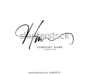 hm h m 이니셜 편지 필기 스톡 벡터(로열티 프리) 2439937757 | Shutterstock