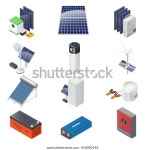 홈 태양 에너지 장비 아이소메트릭 아이콘 스톡 벡터(로열티 프리) 418040146 | Shutterstock