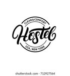 호스텔 핸드필 문자 로고 디자인 서식 스톡 벡터(로열티 프리) 712927564 | Shutterstock