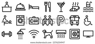 호텔 서비스 라인 아이콘 집합 스톡 벡터(로열티 프리) 2376254947 | Shutterstock