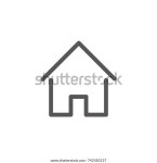 문이 있는 집 아이콘, 개요 디자인 스톡 벡터(로열티 프리) 742583137 | Shutterstock
