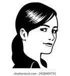 Girl Face Black White Vector 스톡 벡터(로열티 프리) 5441779 | Shutterstock