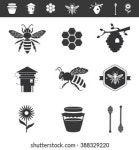 Icon Set About Bees Apiculture Bee 스톡 벡터(로열티 프리) 388329199 | Shutterstock