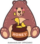 꿀 냄비를 들고 귀여운 곰 만화 스톡 벡터(로열티 프리) 2661579671 | Shutterstock