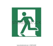 ISO 7010 E001 - 비상구(왼쪽) 기호. 스톡 벡터(로열티 프리) 2700731409 | Shutterstock