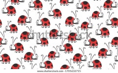 레이디버그 레이디버드 아이콘을 줄로 설정합니다.재밌는 곤충이야카툰 스톡 벡터(로열티 프리) 1705632715 | Shutterstock