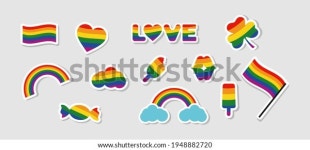 LGBTQ 게이 자부심 아이콘, 무지개 색상으로 스톡 벡터(로열티 프리) 1948882720 | Shutterstock