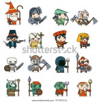 리네아트 판타지 RPG 게임 영웅 악사 스톡 벡터(로열티 프리) 717941113 | Shutterstock