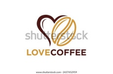 사랑 커피 콩 심장 로고 디자인. 스톡 벡터(로열티 프리) 2437452959 | Shutterstock