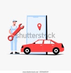 크게 자동차 옆에 렌치가 있는 정비사, 스톡 벡터(로열티 프리) 2535665319 | Shutterstock