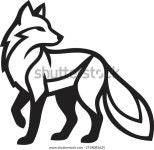 미니멀리스트 블랙 화이트 폭스 로고 스톡 벡터(로열티 프리) 2718085625 | Shutterstock