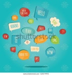 Modern Vector Illustration Set Cute Speech 스톡 벡터(로열티 프리) 520174492 | Shutterstock