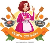 엄마는 요리를 가르친다. 카페와 레스토랑에 적합한 스톡 벡터(로열티 프리) 2329850807 | Shutterstock