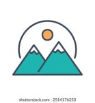 산꼭대기 벡터 색상화 아이콘 스톡 벡터(로열티 프리) 1664026324 | Shutterstock
