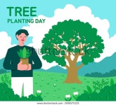 자연, 나무 심는 날, 환경의 날, 스톡 벡터(로열티 프리) 2450575135 | Shutterstock