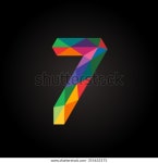 Numbers Seven 7 Modern Polygonal Crystal 스톡 벡터(로열티 프리) 355633175 | Shutterstock