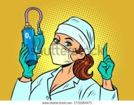 의료용 산소 실린더를 가진 간호사. 만화 스톡 벡터(로열티 프리) 1732684475 | Shutterstock