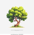 오래된 나무 자산 벡터 아트 삽화는 스톡 벡터(로열티 프리) 2496705607 | Shutterstock