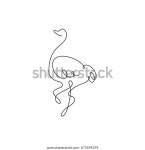 타조.hand의 단일 선 디자인 실루엣 스톡 벡터(로열티 프리) 673594339 | Shutterstock