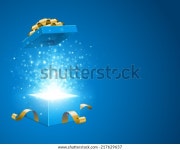 선물 상자를 열고 매직 라이트 불꽃놀이 스톡 벡터(로열티 프리) 217629637 | Shutterstock