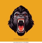입을 벌린 킹콩(King Kong)의 플랫 벡터 스톡 벡터(로열티 프리) 2311358821 | Shutterstock