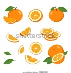 주황색 아이콘이 설정되었습니다. 밝은 전체 과일, 스톡 벡터(로열티 프리) 1923662042 | Shutterstock