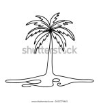 팜 트리 연속 선 그리기 천연 스톡 벡터(로열티 프리) 2452779463 | Shutterstock