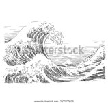 연필 스케치 가나가와 드로잉 펜 라인 스톡 벡터(로열티 프리) 2522220525 | Shutterstock