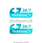 약국 24/7 기호 - 24시간 상호 스톡 벡터(로열티 프리) 1351006694 | Shutterstock