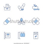 약국 아이콘 설정. 라인 Duotone 스타일, 스톡 벡터(로열티 프리) 2501581447 | Shutterstock