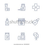 약국 아이콘 설정. 얇은 선 스타일, 스톡 벡터(로열티 프리) 2501581429 | Shutterstock