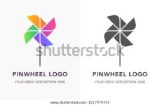바람개비 로고 플랫 디자인 벡터 그림흑백과 스톡 벡터(로열티 프리) 1217979757 | Shutterstock