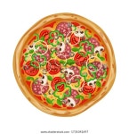 재료가 다른 피자. 탑 뷰 피자 스톡 벡터(로열티 프리) 1731042697 | Shutterstock