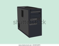 휴대용 컴퓨터 케이스 pc 블랙 스톡 벡터(로열티 프리) 2244016891 | Shutterstock