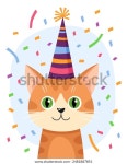 보라색 축제 모자에 귀여운 빨간 고양이의 스톡 벡터(로열티 프리) 2481887851 | Shutterstock