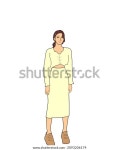 간단한 오오토를 가진 예쁜 소녀 스톡 벡터(로열티 프리) 2093206174 | Shutterstock