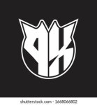 검정 바탕에 뿔형 디자인 포함 KH 스톡 벡터(로열티 프리) 1668067630 | Shutterstock