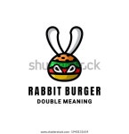 래빗 앤 버거는 로고를 두 배로 스톡 벡터(로열티 프리) 1940131654 | Shutterstock