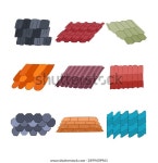 지붕 타일 세트 만화 질감 건설, 스톡 벡터(로열티 프리) 2499439961 | Shutterstock