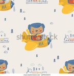 귀여운 아기 곰이 비행기를 타고 날아다니는 스톡 벡터(로열티 프리) 2290535655 | Shutterstock