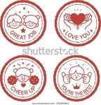 아이들에게 찬사와 사랑의 도장을 보내라 스톡 벡터(로열티 프리) 2410858861 | Shutterstock