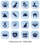 Set 16 Pets Icons Setcollection Home 스톡 벡터(로열티 프리) 686869195 | Shutterstock