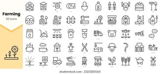 얇은 라인 농사 아이콘 세트 벡터 스톡 벡터(로열티 프리) 2180537571 | Shutterstock