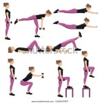 익살스러운 운동과 운동 다섯 가지 벡터 스톡 벡터(로열티 프리) 1268414407 | Shutterstock