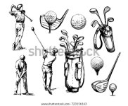 골프 객체 세트:선수, 공, 골프 클럽.손으로 스톡 벡터(로열티 프리) 723156163 | Shutterstock