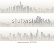 안개가 자욱한 안개에 고층빌딩이 있는 대도시의 스톡 벡터(로열티 프리) 273970076 | Shutterstock